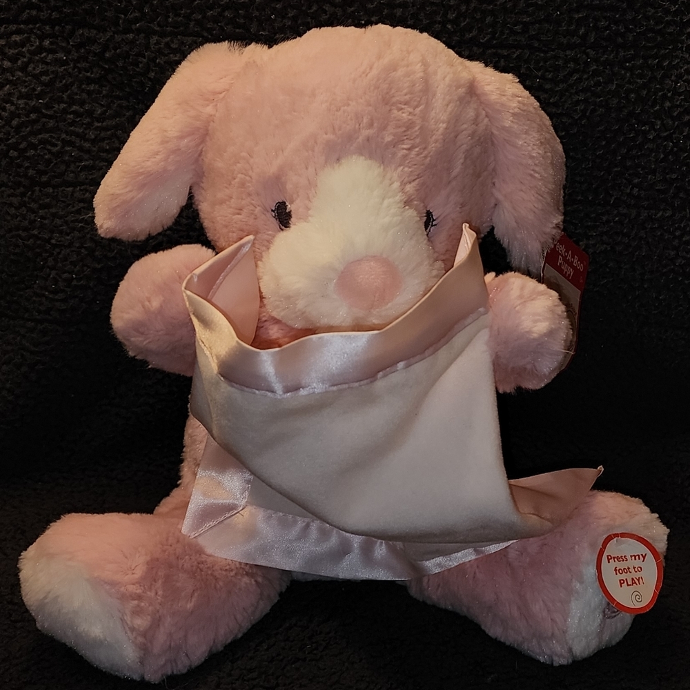 Gund Pink Puppy Peek A Boo AnimatedPlush 10" Super Soft New With Tags